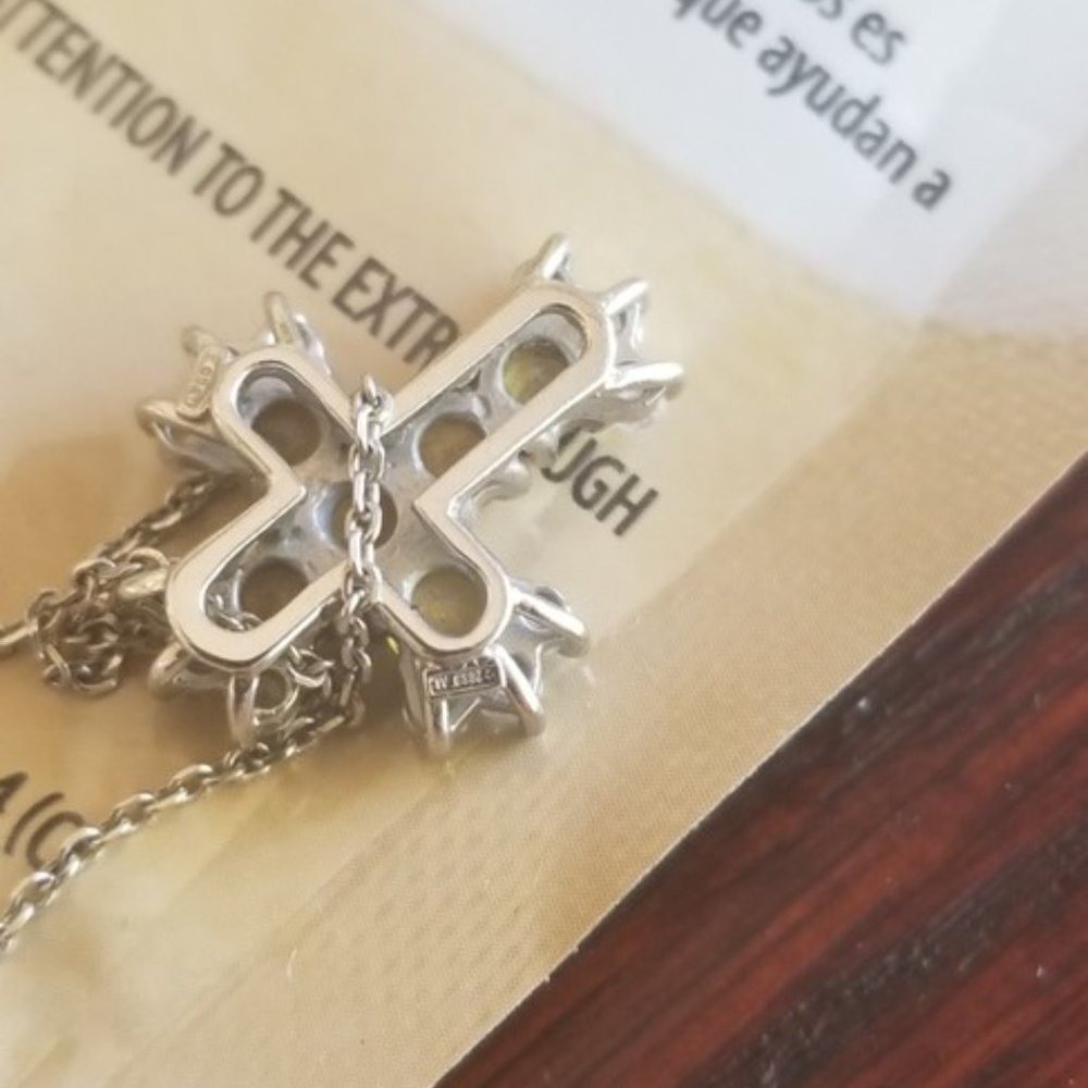 Yellow Sapphire diamond cross 18k w/10k chain - Picture 3 of 5